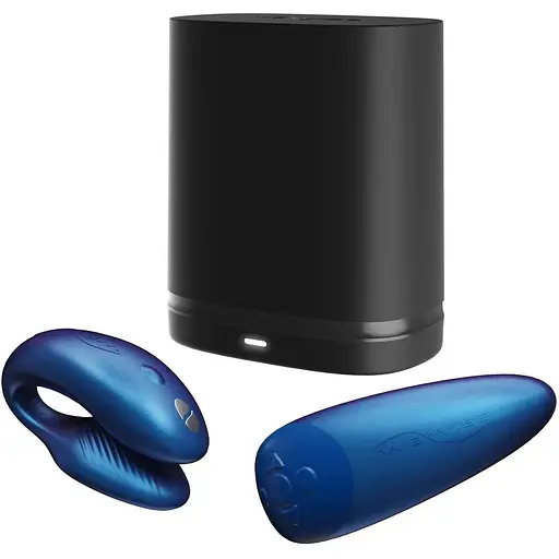 Смарт-вибратор для пар We-Vibe Chorus Cosmic Blue сенсорное управление вибрациями сжатием пульта - фото 7