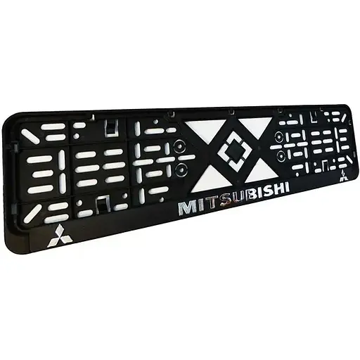 Рамка номерного знака Poputchik пластик с объемными буквами Mitsubishi 52х13.5х2 см 2 шт - фото 3