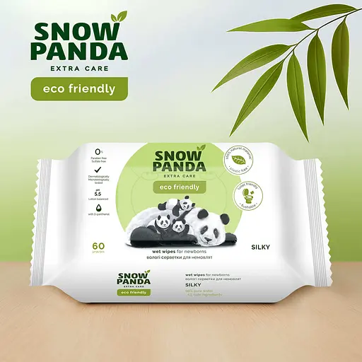 Влажные салфетки для новорожденных Сніжна панда Extra Care Silky 60 шт. - фото 2