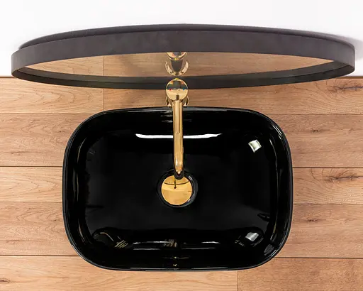 Умивальник Rea Belinda black накладний чорний REA-U8490, Чорний - фото 5