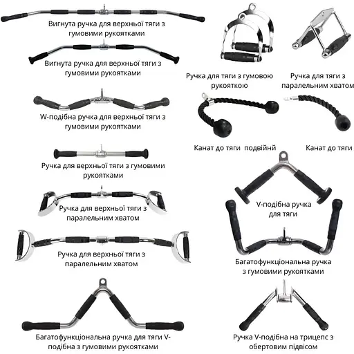 Набір ручок для тяги York Fitness (15 предметів) - фото 3