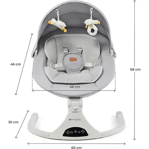 Кресло-качели Kinderkraft Tulsy Gray (KBTULS00GRY0000) - фото 5