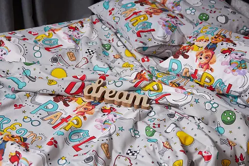 Комплект постельного белья Moon&Star Бязь Gold Люкс Dream Patrol полуторный евро 160х220 наволочки 4х70х70 - фото 5