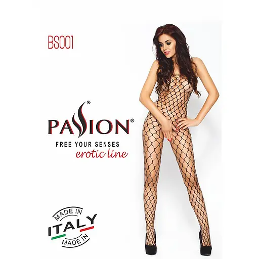 Бодістокінг Passion BS001 комбінезон велика сітка S/M/L white - фото 5