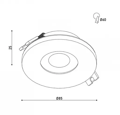 Світильник точковий врізний KLOODI KD-DESNA R85 IP65 BK - фото 2