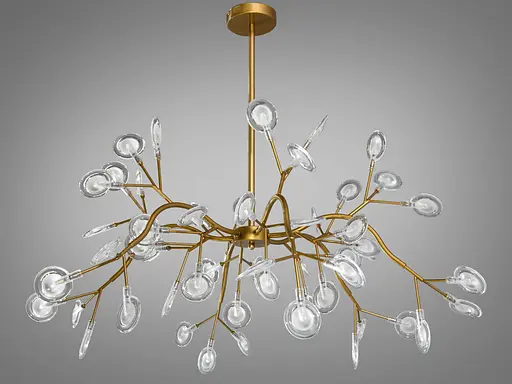 Модная новинка, люстра для зала "Светлячок", 54 лампы, золото сатин - фото 3