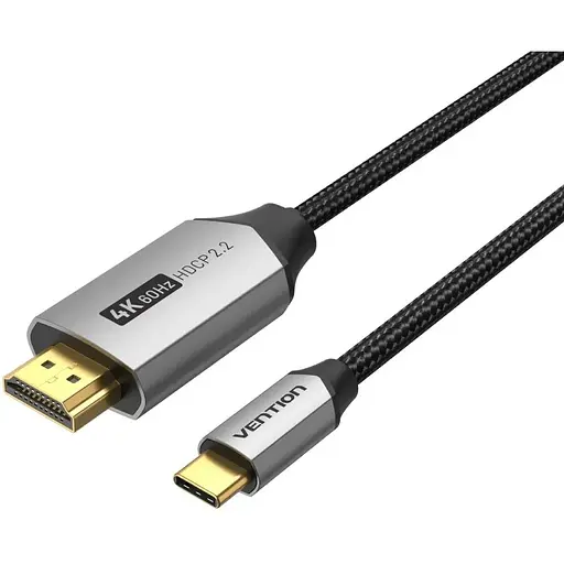 Кабель Vention USB 3.1 Type-C M - HDMI M 1.5m 4K 60 Гц Thunderbolt 3 HDCP2.2 PVC Black - фото 1