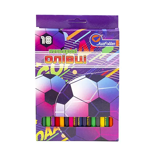 Олівці дерев’яні J. Otten Футбол, 18 кольорів