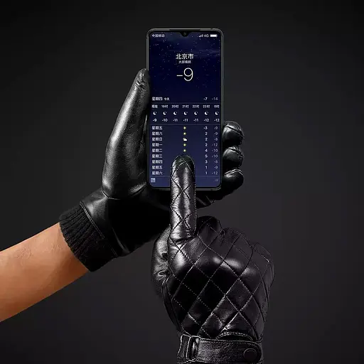 Рукавички шкіряні чоловічі Qimian Sheepskin Gloves size M Black [62912] - фото 7