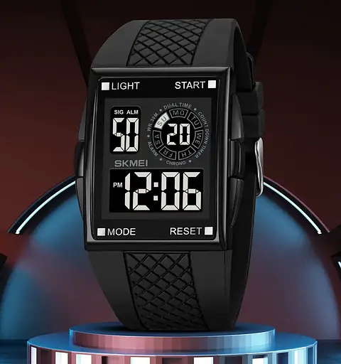 Мужские наручные кварцевые часы Skmei 1967 (Черные с черным) - фото 6
