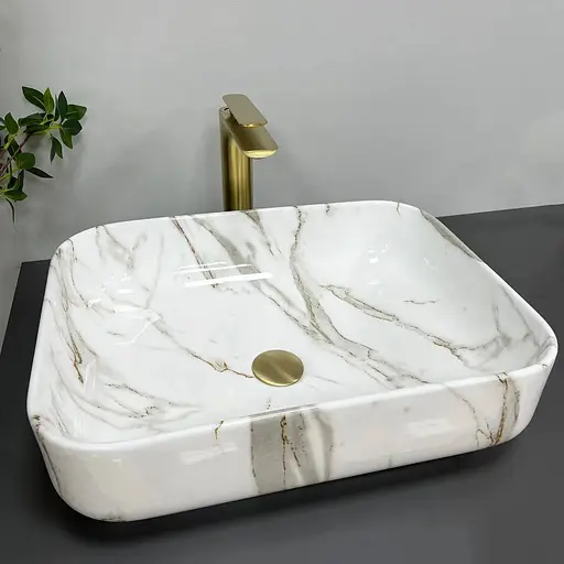 Умивальник VBI Palermo aiax glossY накладний VBI-012302, Мармур - фото 1