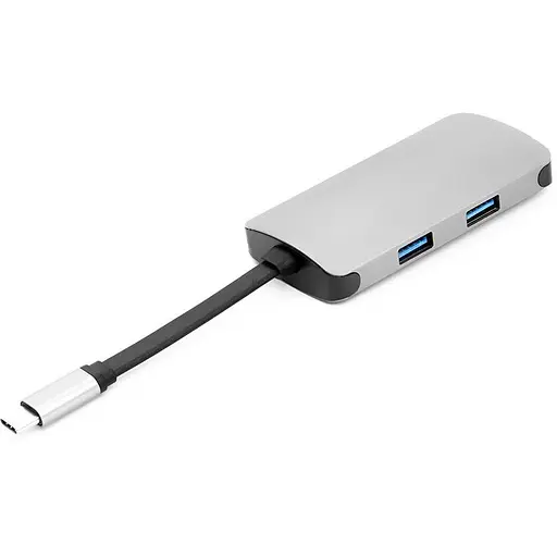 USB-хаб PowerPlant USB-C CA911691 USB-C-2хUSB3.0, HDMI, RJ45, USB-C (CA911691) - фото 1