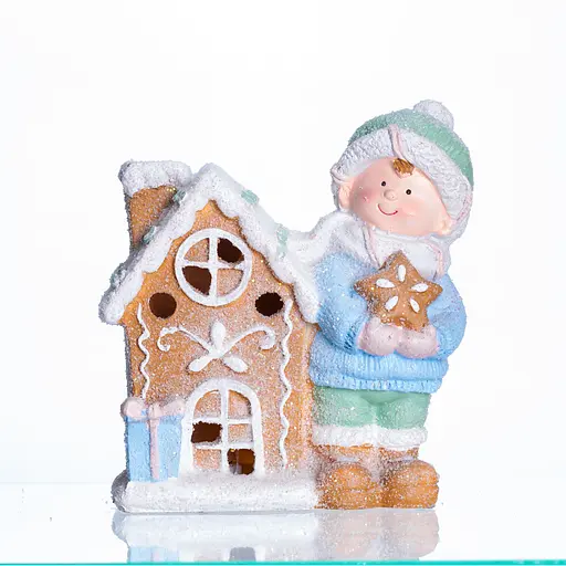 Новорічна декоративна фігурка Yiwu CR-6-3 з підсвічуванням 15 × 8 × 16 см 