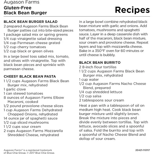 Фарш из черной фасоли для котлет бургеров Augason Farms 215 порций, 25 лет срок хранения - фото 4