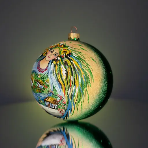 Ялинкова прикраса Різдвяні історії Матір-Земля куля скло (4820001154665) - фото 3