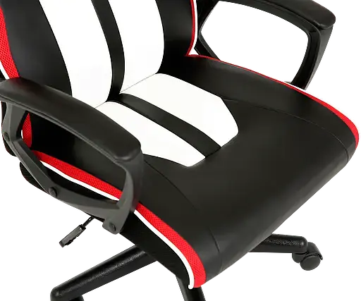 Геймерське крісло GT Racer чорне з білим та червоним (X-2301 Black/White/Red) - фото 6