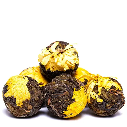 Шен Пу Эр Newtea Драконье Яйцо с Желтой Хризантемой 2016г. 10 шт. (P-HJXLZMNTW) - фото 2