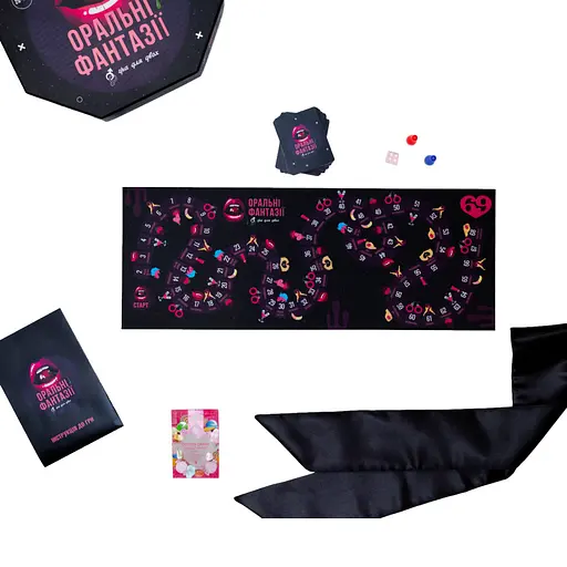 Настільна гра "Оральні фантазії" Fun Games FGS49 зі стрічкою-пов'язкою - фото 5