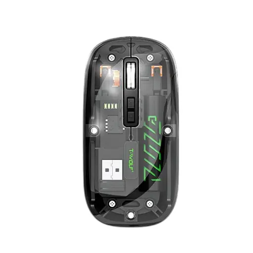Компьютерная мышь T-WOLF X11 беспроводная бесшумная с аккумулятором 2,4G+Bluetooth Black