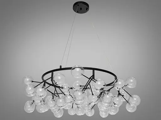 Ексклюзивна, строга люстра "Світлячок", 54 плафони, чорна - фото 1