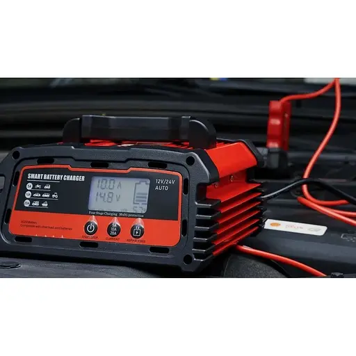 Універсальний зарядний пристрій для акумуляторів WonderTech GEL AGM 12V 24V Demuda DC200Plus червоний - фото 5