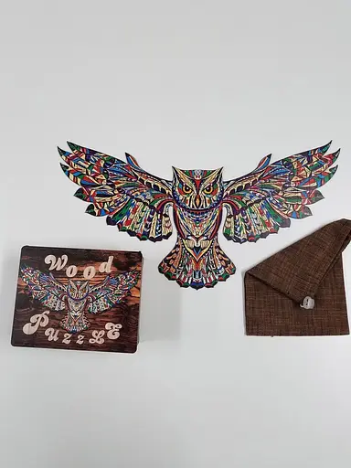 Дерев’яний пазл Brushme Вітражна Сова 155 елементів - фото 3