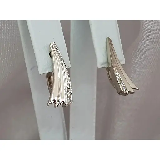 Золотые серьги с бриллиантами. 942328 - фото 3