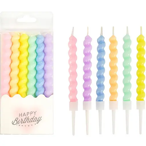 Набір свічок для торта "Спіраль" Bambi TL-1047 розмір 10,5 см, 6 штук - фото 1