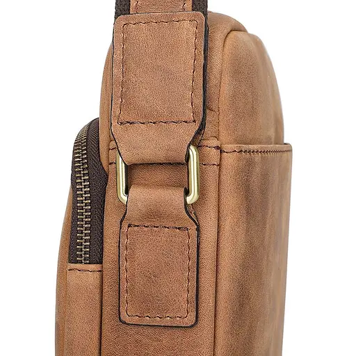 Кожаная мужская сумка через плечо John McDee 34х23х11.5 см sum0025934 - фото 4