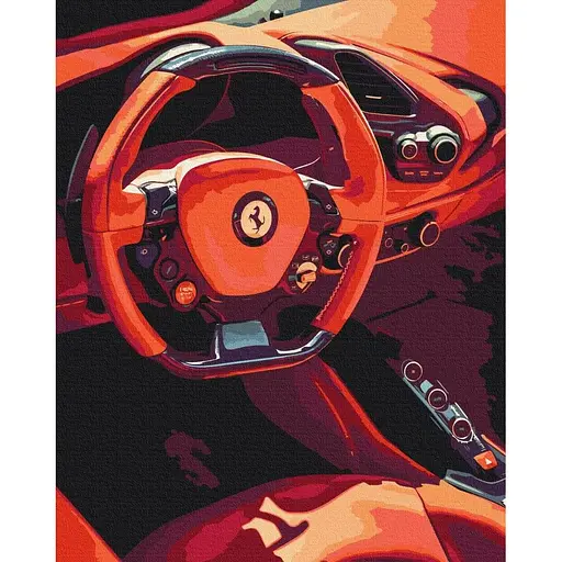 Картина по номерам на підрамнику Brushme За кермом Ferrari - фото 1