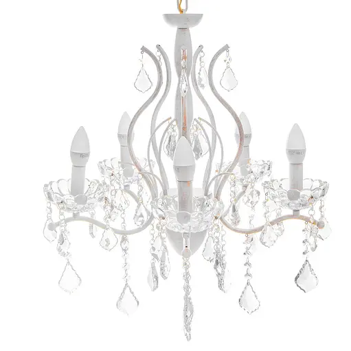 Люстра свеча Brille подвесная хрустальная в холле E14 40W WH (BCL-678S/5) - фото 5