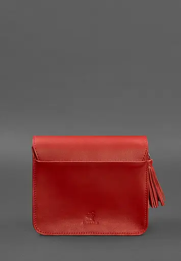 Шкіряна жіноча бохо-сумка Лілу червона - фото 5