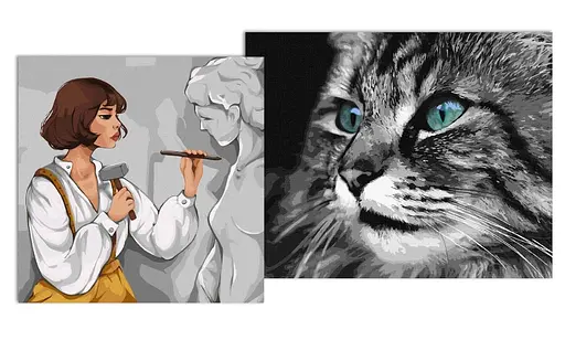 Набор для росписи по номерам 40x50 и 40x40 см, СКНО8693