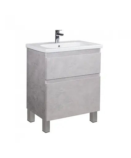Тумба Мойдодир Палермо 70-U з умивальником ID-70 бетон світлий Сірий - фото 6