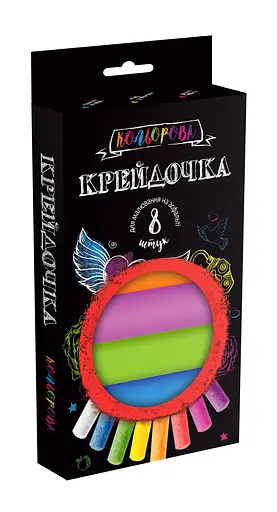 Крейда кольорова серії Крейдочка, великі, 8 кольорів, Danko Toys