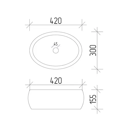 Умивальник VBI Veneto S white накладний VBI-012801, Білий - фото 7