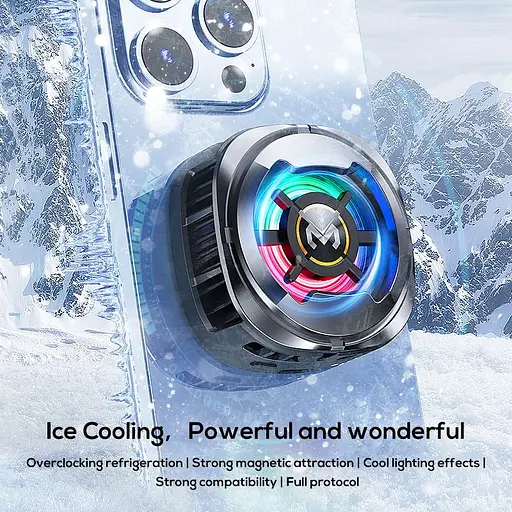 Кулер з екраном активне охолодження для телефону / планшета Memo CX06 з магнітним і механічним кріпленням Black (18512) - фото 5
