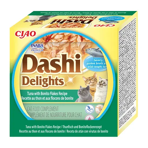 Лакомство Inaba Dashi Delights для кошек тунец с хлопьями бонито 70 г - фото 3