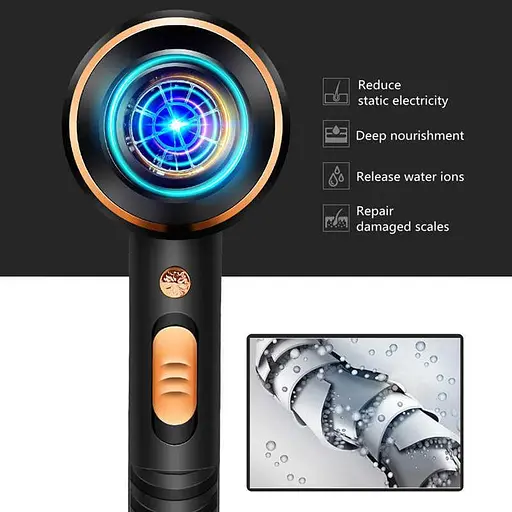 Фен для сушіння та укладання волосся Kemei KM 8896 з дифузором - фото 8