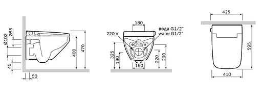 Унитаз подвесной с функцией биде AM.PM Inspire V 2.0 CCC50A1700SC с крышкой Soft Close, Белый - фото 5