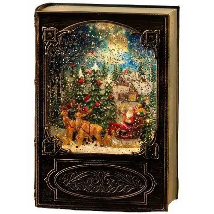 Новогодний ночник Xmas WDL-24023В музыкальный светильник с эффектом снежного вихря от батареек Бронзовый - фото 1