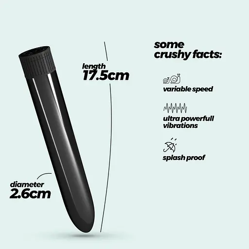 Вібратор Crushious Classic Vibe чорний 17.5х2.6 см - фото 5