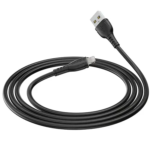 Кабель BOROFONE BX51 USB to iP 2.4A,1m, PVC, PVC соединители, Черный - фото 1