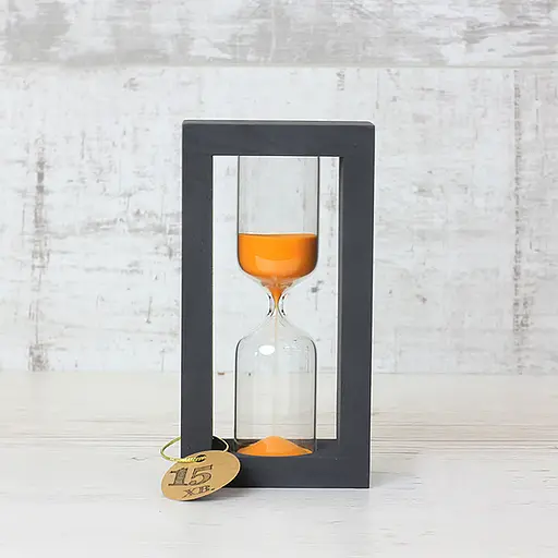 Часы песочные в деревянном корпусе на 15 минут (цвет черный/песок оранжевый), Склоприлад 86726 - фото 3