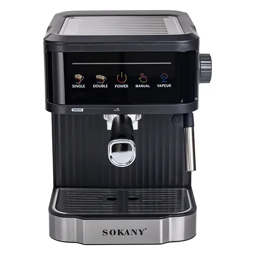 Кофемашина рожковая Sokany SK-04025 с капучинатором 1.8 л Черный - фото 4