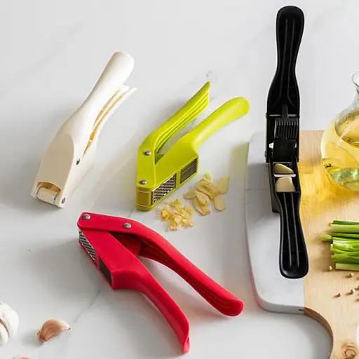 Многофункциональный пресс измельчитель для чеснока чесночница с функцией нарезки чеснока дольками (2 в 1), Kitchen Master Оранжевый 86885 - фото 8