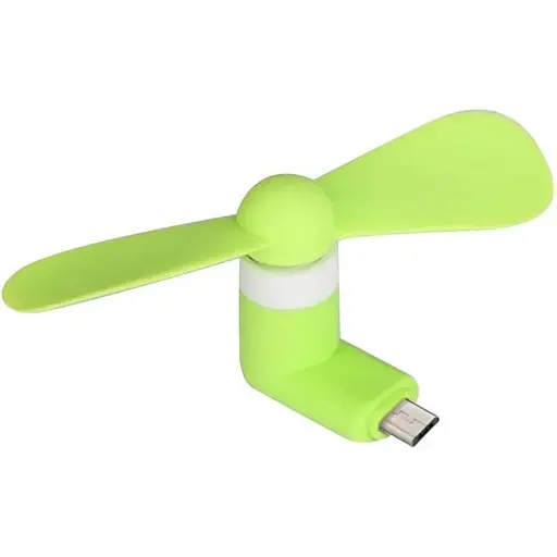 Вентилятор мобильный MicroUSB зеленый - фото 1