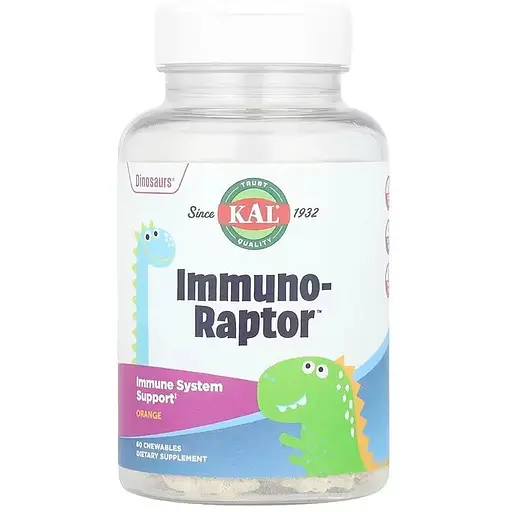 Витамино-манеральный комплекс для детей KAL Immuno-Raptor, 60 жевательных таблеток - Апельсин - фото 1