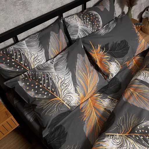 Комплект постельного белья Moon&Star Бязь Gold Люкс Mystic Feathers King Size 220x240 наволочки 2х70х70 - фото 4