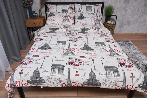 Комплект постельного белья Moon&Star Бязь Gold Люкс Paris King Size 220x240 наволочки 4х70х70 - фото 3